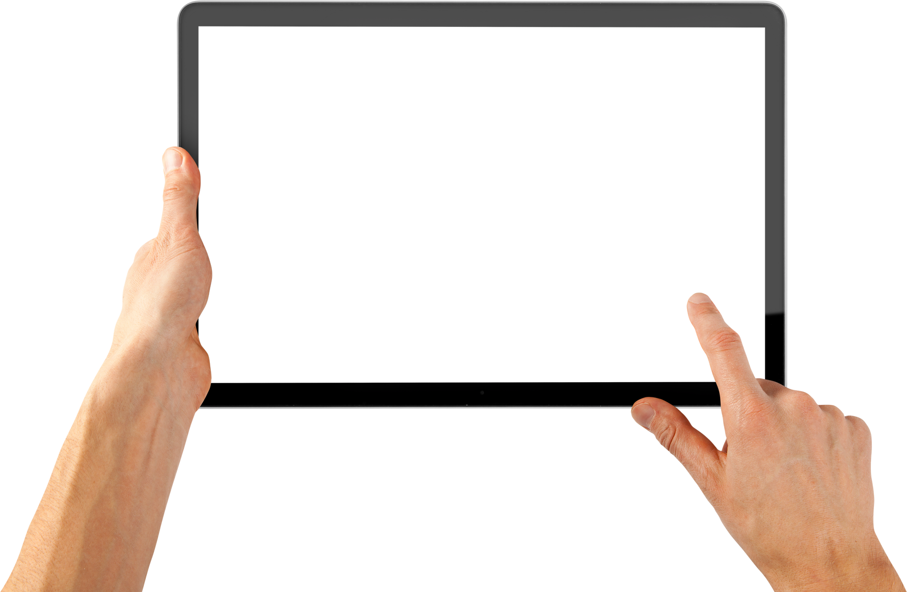 a tablet ipad in a hand on the png backgrounds